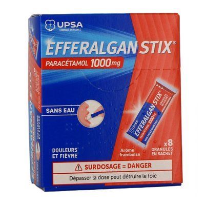 Ефералган парацетамол 1000мг у стіках, Upsa Efferalgan 100mg, 8st 904798 фото