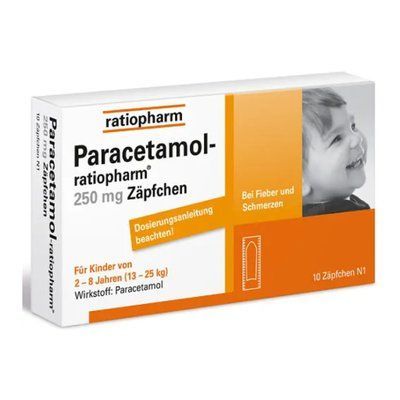 Ефералган супозиторії ректальні (свічки) парацетамол Ratiopharm 250mg, 10st 904769 фото