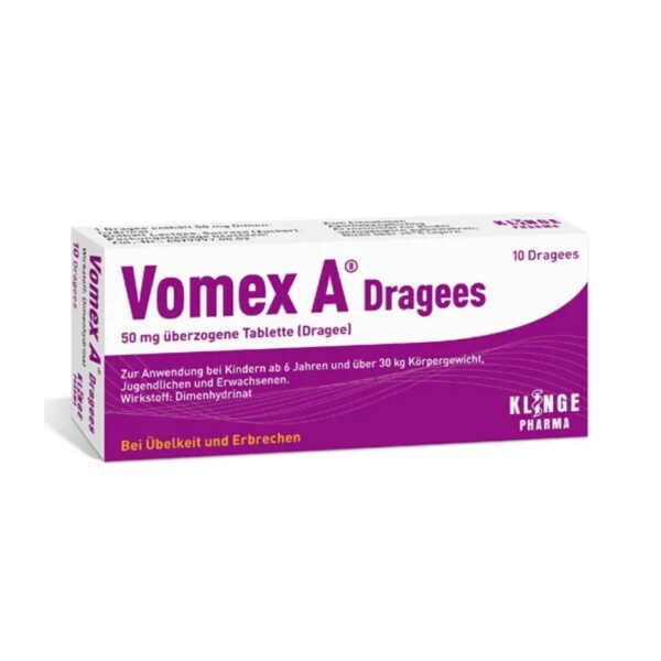 Драміна таблетки Vomex A від нудоти, блювання та захитування, 20st