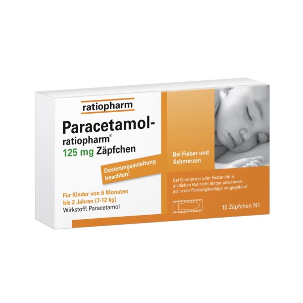 Ефералган супозиторії ректальні (свічки) парацетамол Ratiopharm 125mg, 10st