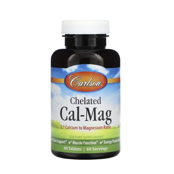 Хелатний кальцій і магній Carlson, Chelated Cal-Mag, 60st