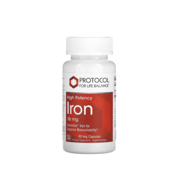 Бігліцинат заліза Protocol for Life Balance, Iron 36mg, 90st