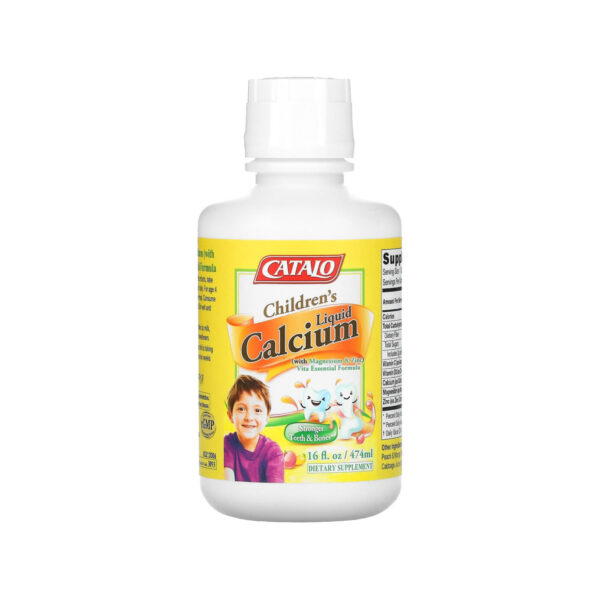 Детский жидкий кальций с магнием и цинком Catalo Naturals Children's Liquid Calcium with Magnesium & Zinc, 474 ​мл
