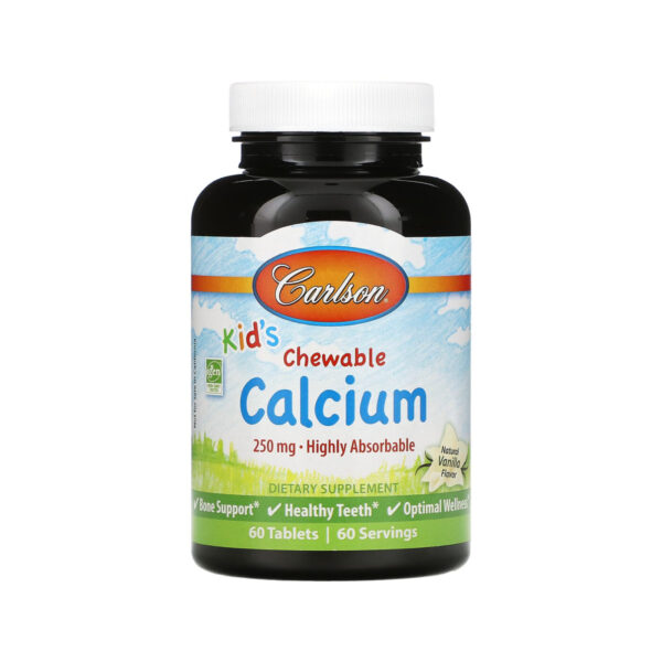 Детский жевательный кальций Carlson Kid's Chewable Calcium 250мг, 60st