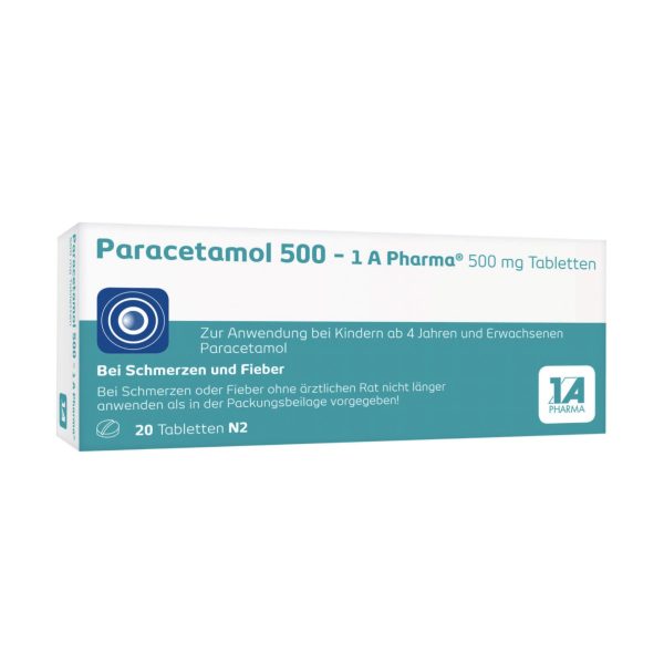 Парацетамол 500мг таблетки, Paracetamol 1A Pharma 500mg, 20st