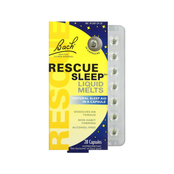 Натуральний засіб для сну, зняття стресу БЕЗ МЕЛАТОНІНУ, Bach, Original Flower Remedies, Rescue Sleep Liquid Melts, 28