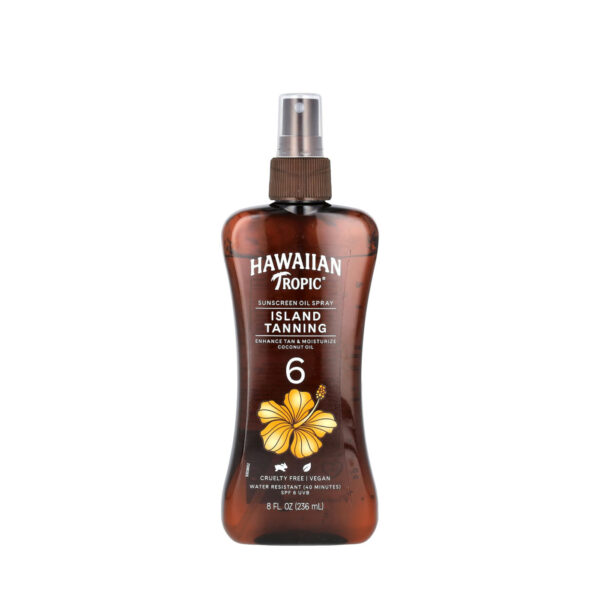 Cолнцезащитный спрей для тела с кокосовым маслом СПФ 6, Hawaiian Tropic, Island Tanning, Sunscreen Oil Spray, SPF 6, 236 ml