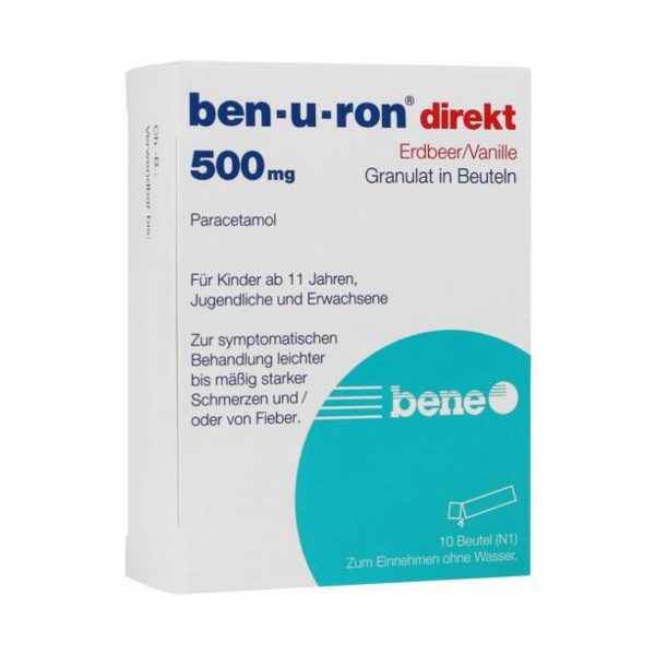 Парацетамол в стиках ben-u-ron direct 500 мг саше клубника-ваниль