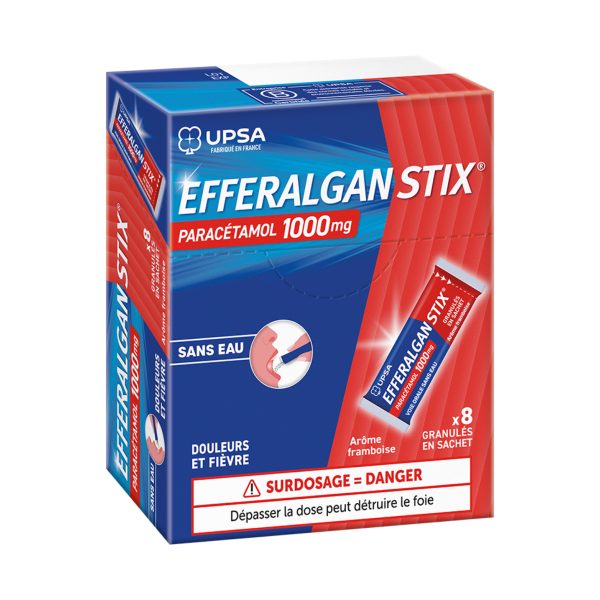Ефералган парацетамол 1000мг у стіках, Upsa Efferalgan 100mg, 8st