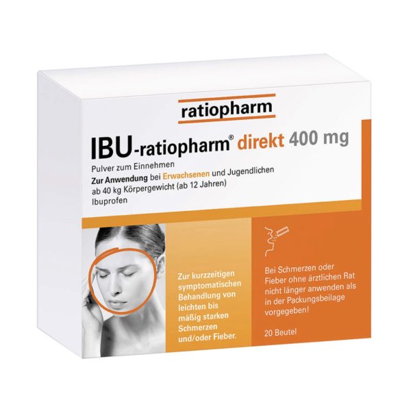 Ібупрофен у стіках без води IBU-ratiopharm direkt 400 мг, 20шт