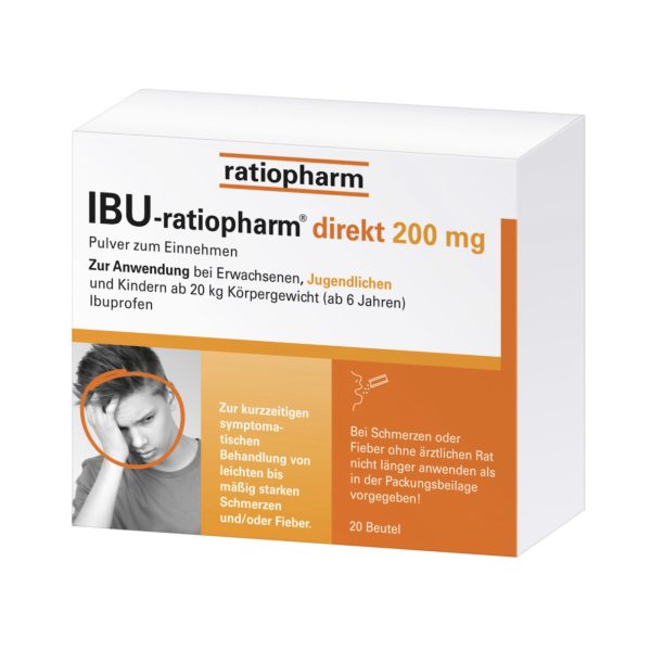 Ибупрофен в стиках без воды IBU-ratiopharm direkt 200 мг, 20шт