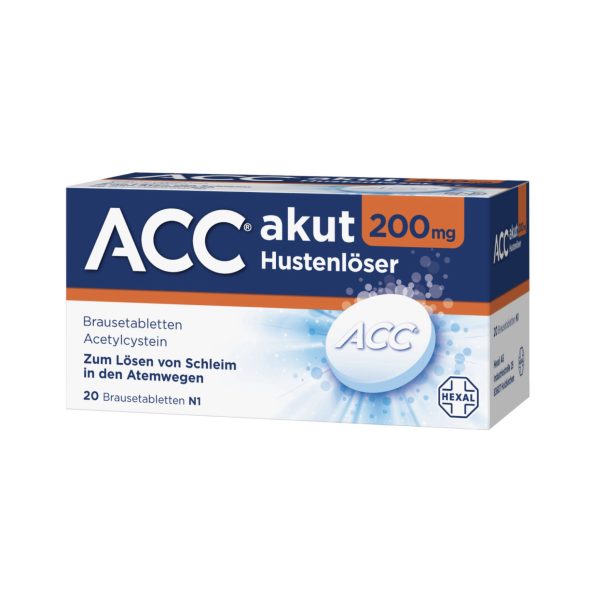 АЦЦ 200мг шипучі таблетки ACC akut 200mg Hustenlöser, 20st