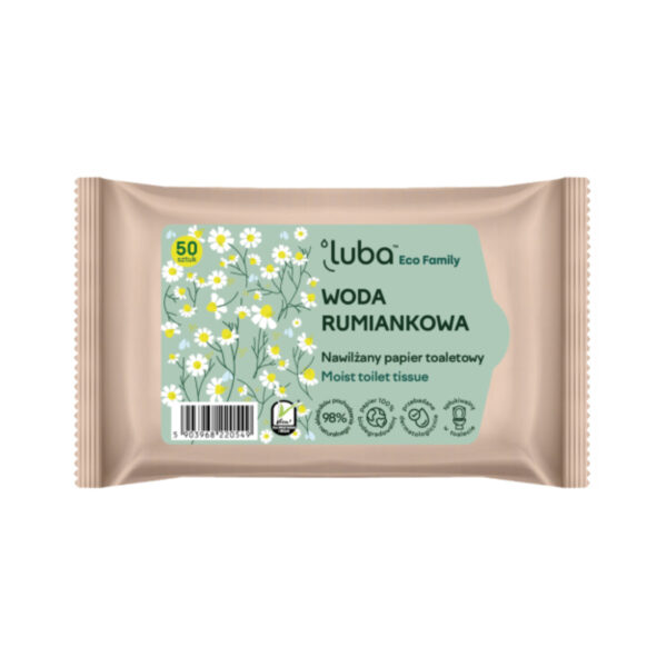 Luba ECO Family влажная туалетная бумага с клапаном с ромашковой водой, 50st