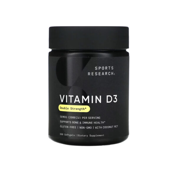 Sports Research, Vitamin D3 вітамін D3 подвійна сила дії, 50мкг (2000 МО), 360st