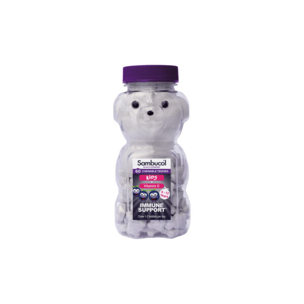 Sambucol Kids Chewable Teddies 60шт., Жевательные конфеты Самбукол Тедди для детей от 4 до 12 лет