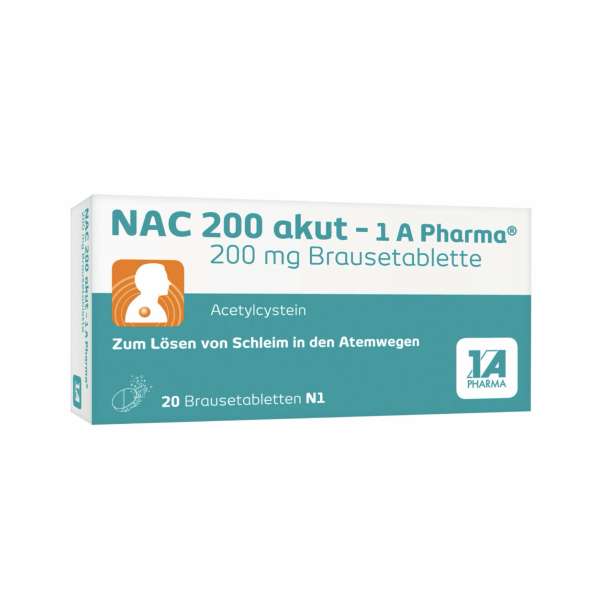 АЦЦ 200мг шипучі таблетки ACC akut 200mg Hustenlöser, 20st 1A-Pharma NAC 200 мг