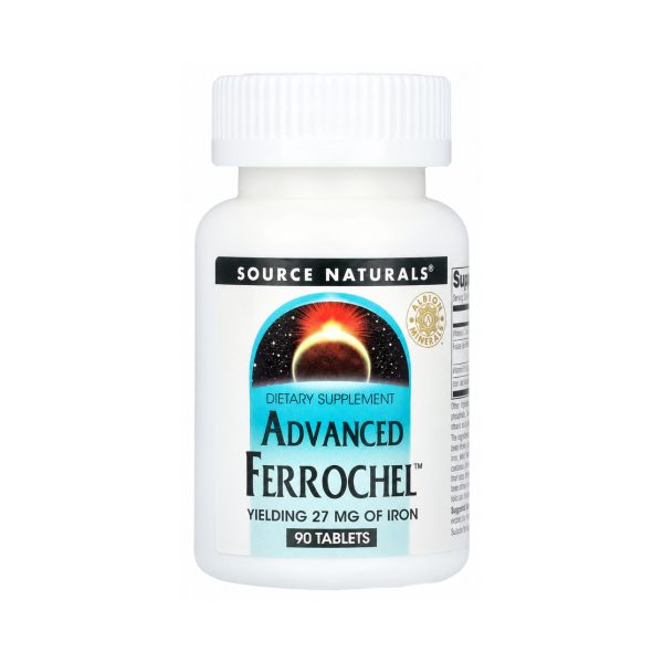 Бісгліцинат заліза з вітаміном С, В6, В12 Source Naturals, Advanced Ferrochel, 90st