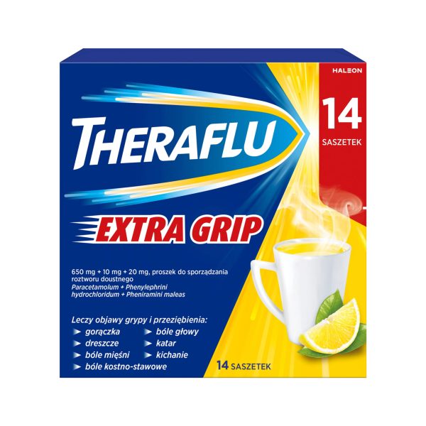 Терафлю Экстра от гриппа простуды и насморка Theraflu ExtraGRIP 14 шт саше